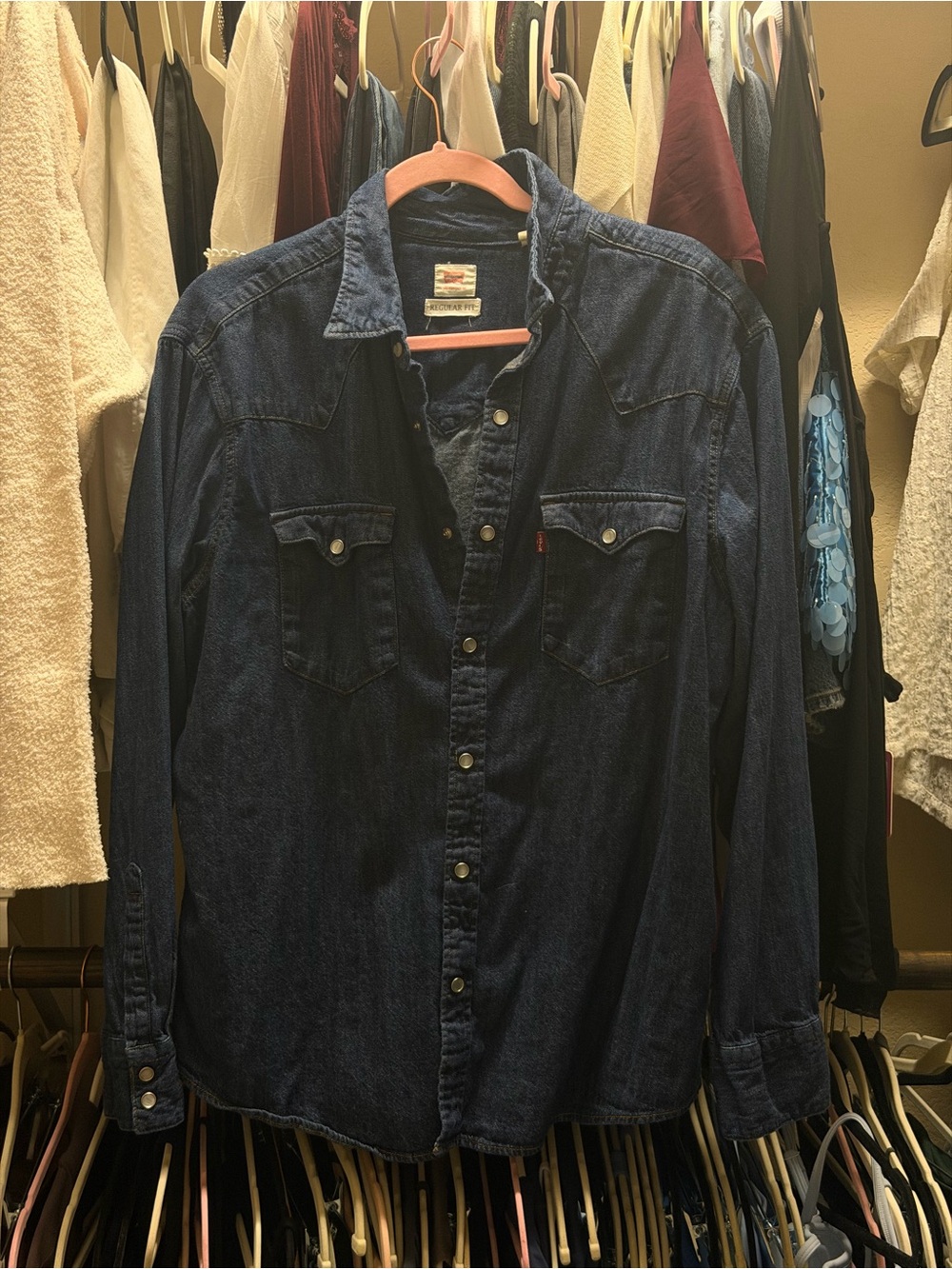 Levi's Indigo Denim Western Shirt Jacket